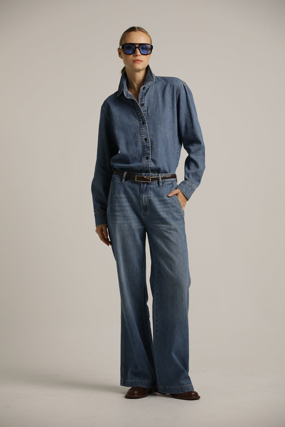 חולצת ג'ינס מכופתרת | קנת קול