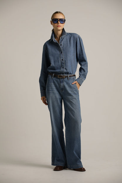 חולצת ג'ינס מכופתרת | קנת קול