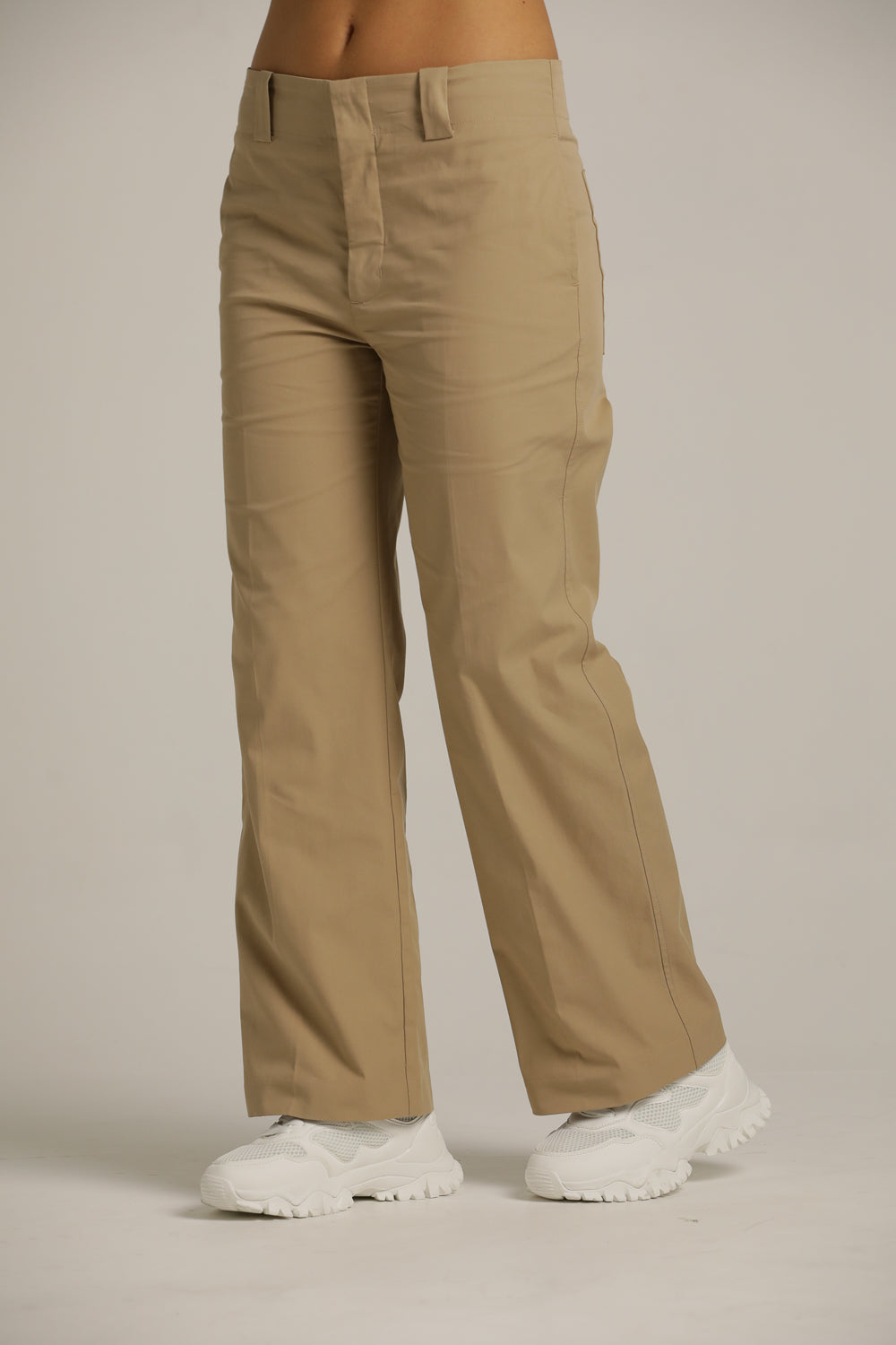 מכנסיים בגזרה ישרה עם מכפלת | קנת קול