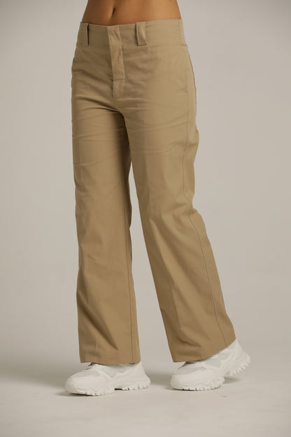 מכנסיים בגזרה ישרה עם מכפלת | קנת קול