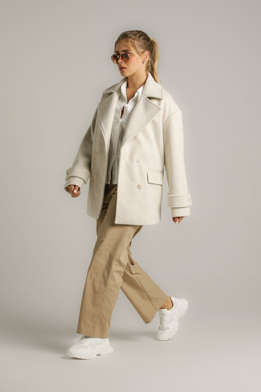 מכנסיים בגזרה ישרה עם מכפלת | קנת קול