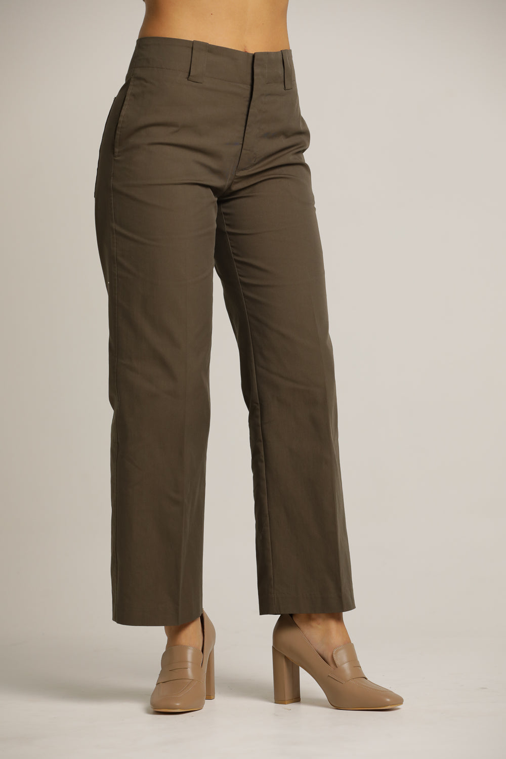 מכנסיים בגזרה ישרה עם מכפלת | קנת קול