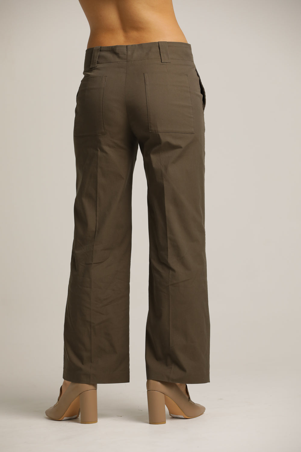 מכנסיים בגזרה ישרה עם מכפלת | קנת קול