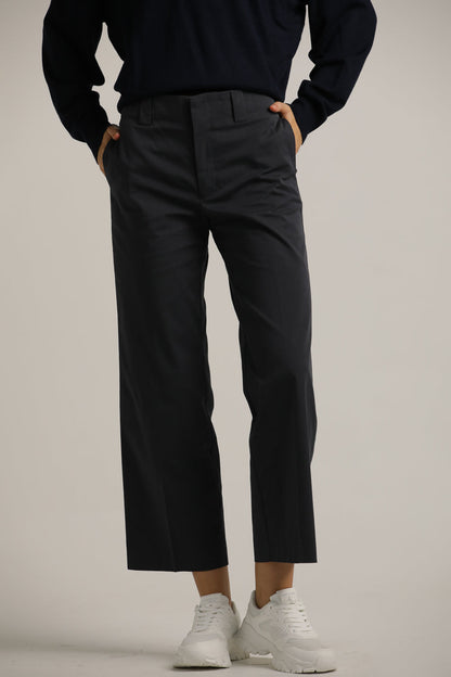 מכנסיים בגזרה ישרה עם מכפלת | קנת קול