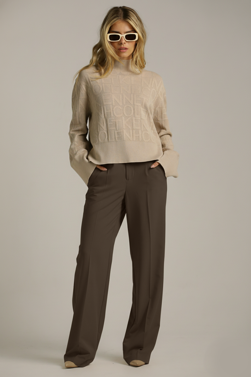 מכנסיים בגזרה ישרה וגבוהה | קנת קול