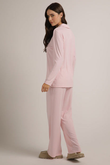 פיג'מת פולו ארוכה מריב רך | קנת קול