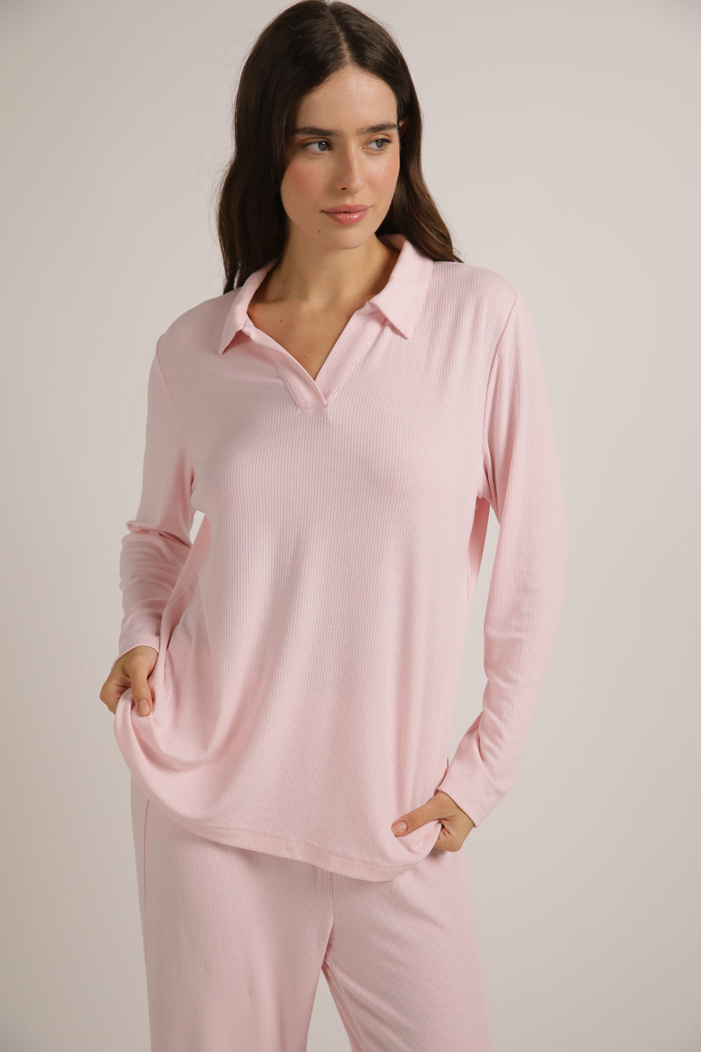 פיג'מת פולו ארוכה מריב רך | קנת קול