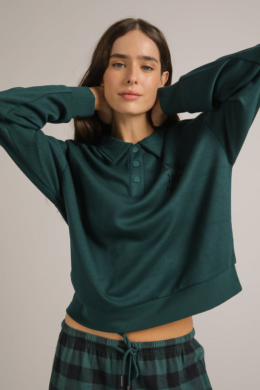 סווטשירט פולו בגזרת קרופ | קנת קול