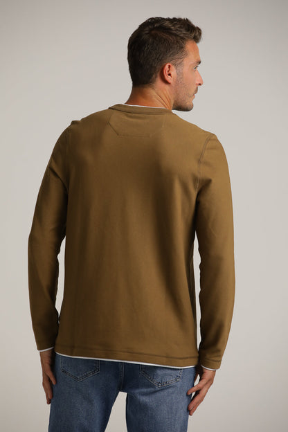 טישירט ארוכה בסגנון שתי שכבות | קנת קול