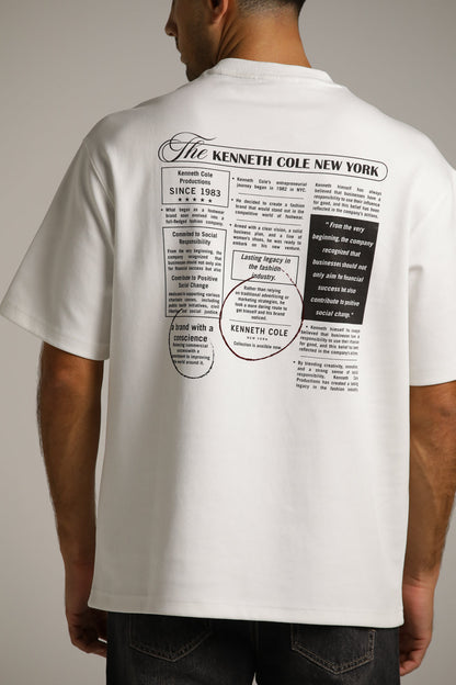 טישירט אוברסייז בעיצוב פרינט עיתון | קנת קול