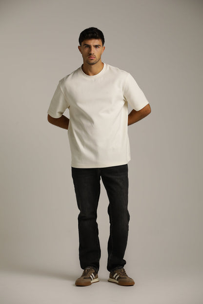 טישירט אוברסייז עם לוגו מוטבע בצווארון | קנת קול