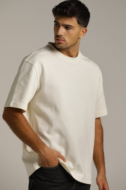 טישירט אוברסייז עם לוגו מוטבע בצווארון | קנת קול