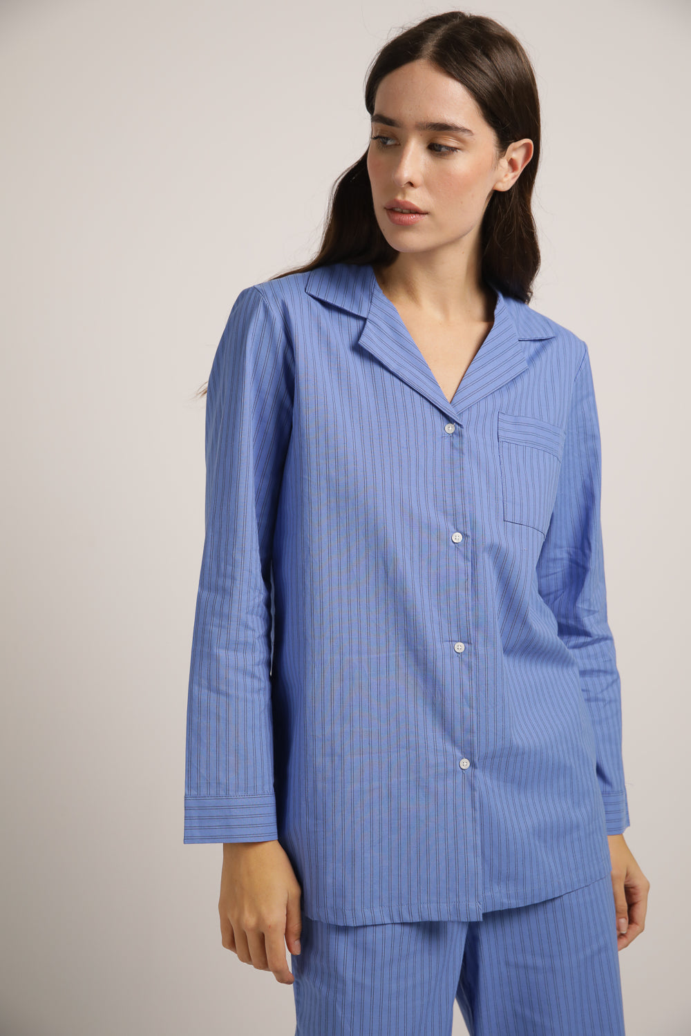 סט פיג'מה כותנה בעיצוב פסים | קנת קול