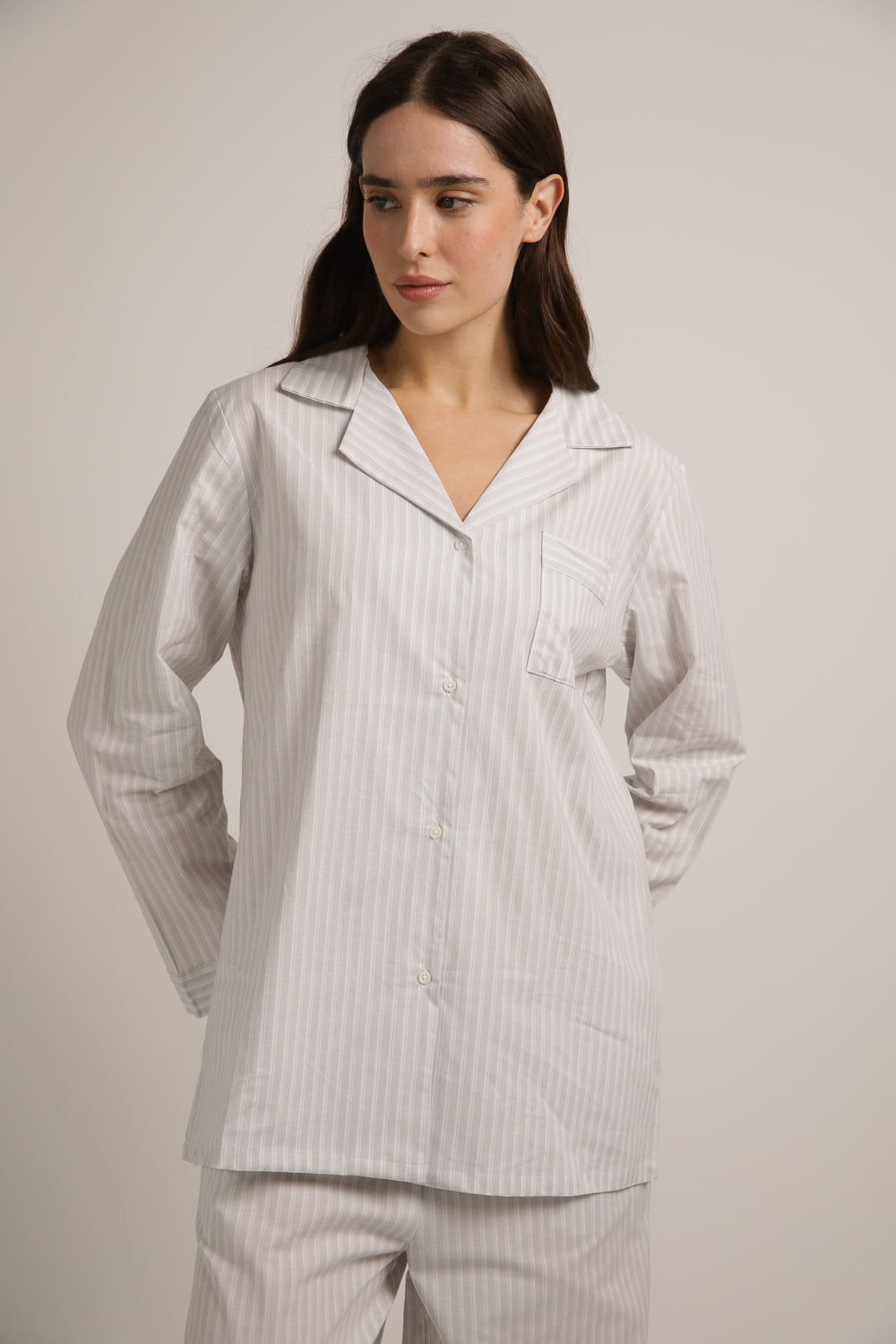 סט פיג'מה כותנה בעיצוב פסים | קנת קול