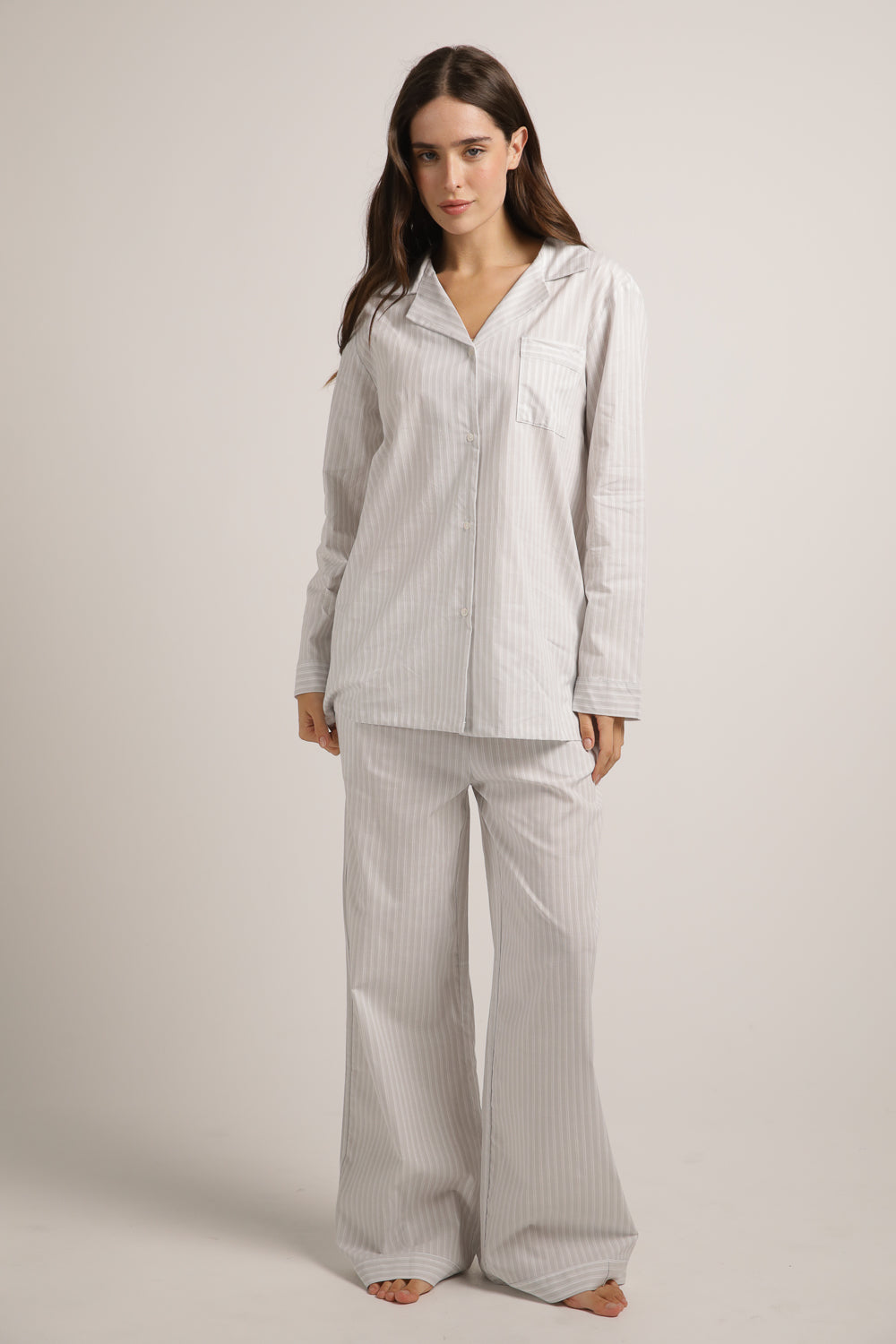 סט פיג'מה כותנה בעיצוב פסים | קנת קול