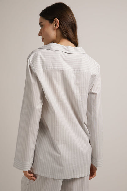 סט פיג'מה כותנה בעיצוב פסים | קנת קול