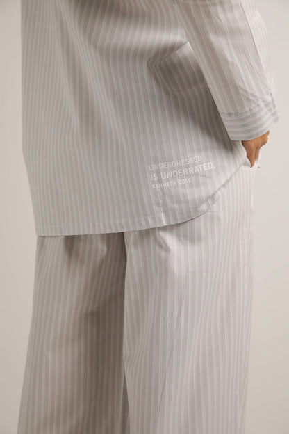 סט פיג'מה כותנה בעיצוב פסים | קנת קול