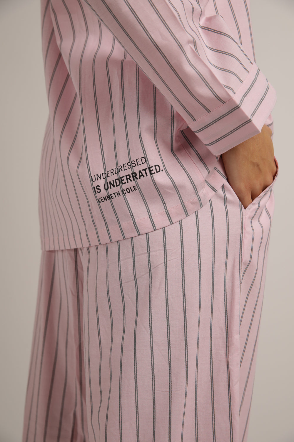 סט פיג'מה כותנה בעיצוב פסים | קנת קול