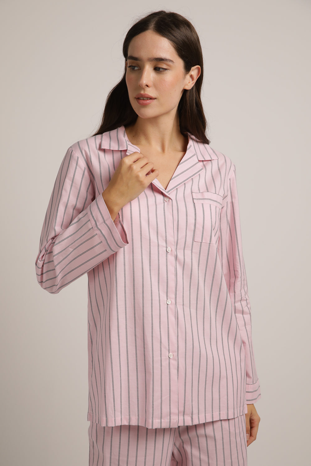 סט פיג'מה כותנה בעיצוב פסים | קנת קול