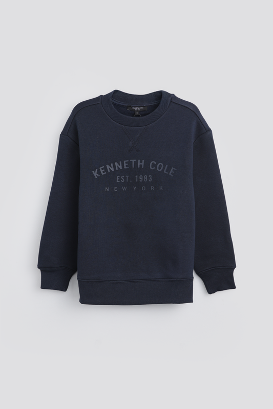 סווטשירט ממותג עם צווארון עגול | קנת קול