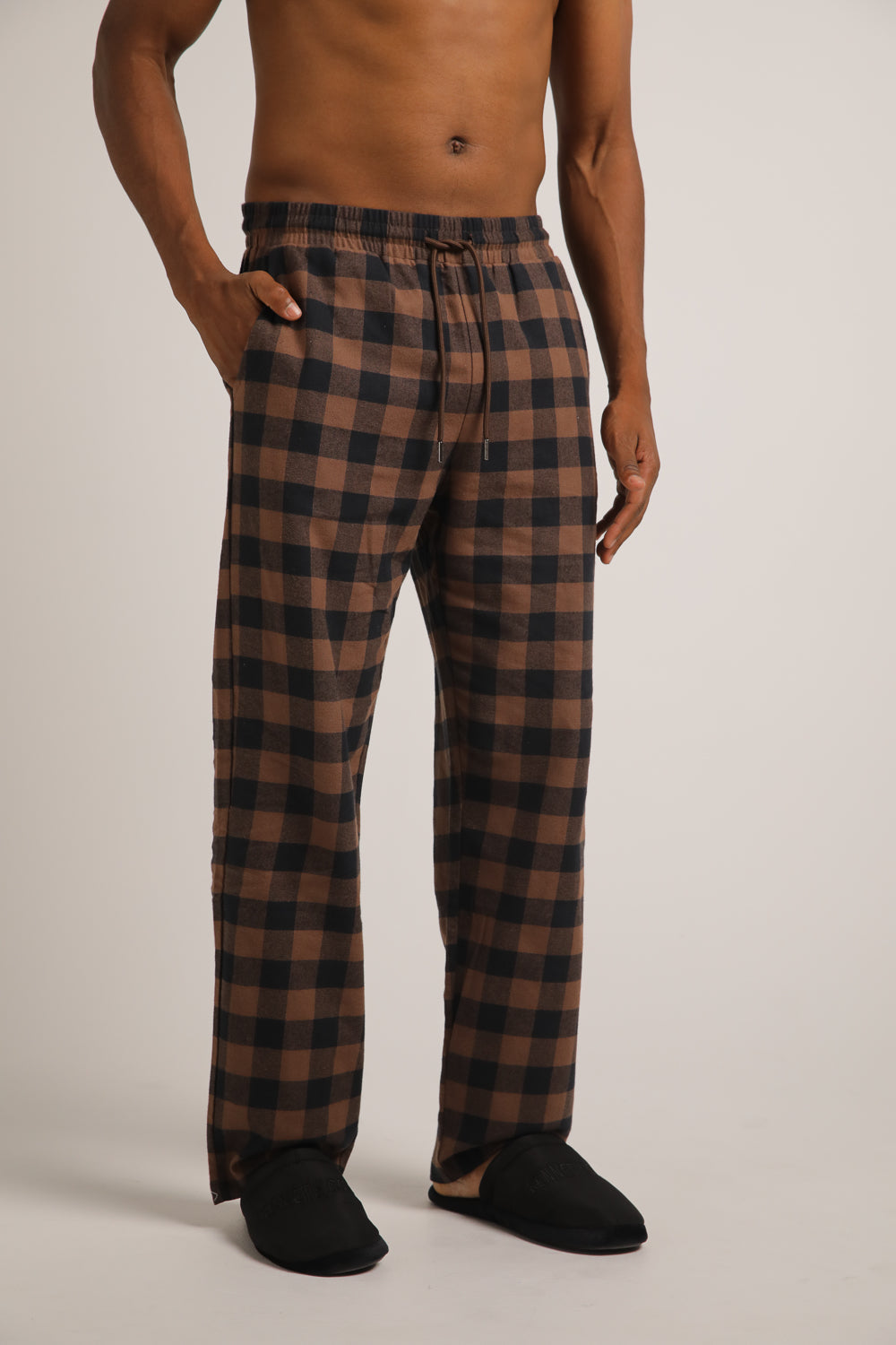 סט פיג'מה פלאנל בעיצוב משבצות | קנת קול