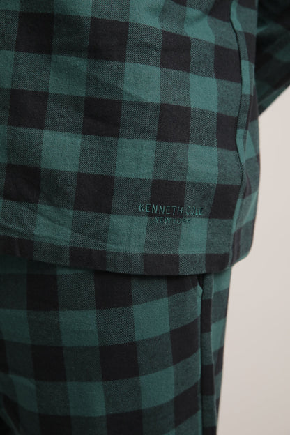 סט פיג'מה פלאנל בעיצוב משבצות | קנת קול