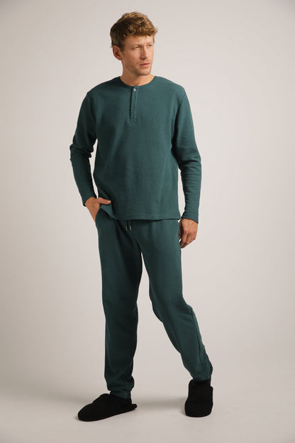 מכנסי טרנינג בטקסטורת וואפל | קנת קול