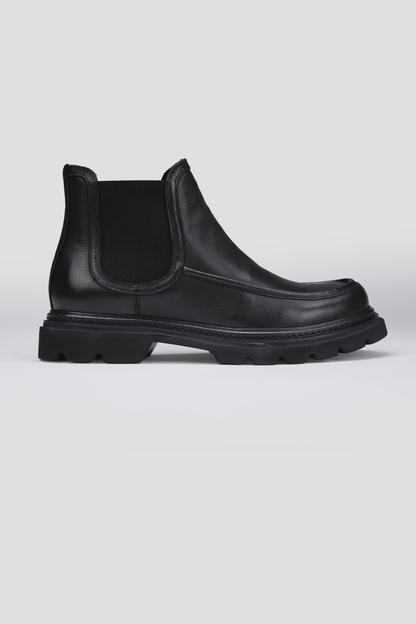 מגפוני עור בסגנון צ'לסי בצבע שחור | קנת קול