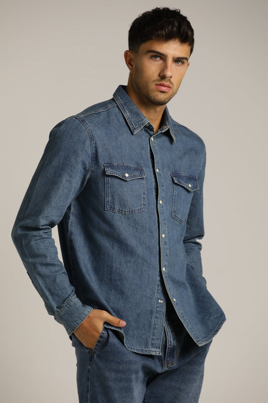 חולצה מכופתרת בסגנון ג'ינס | קנת קול