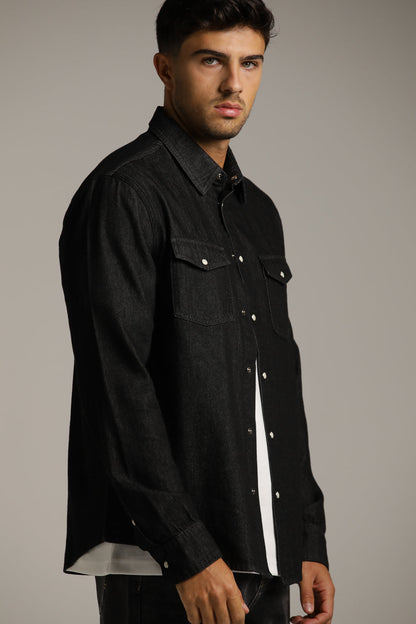 חולצה מכופתרת בסגנון ג'ינס | קנת קול