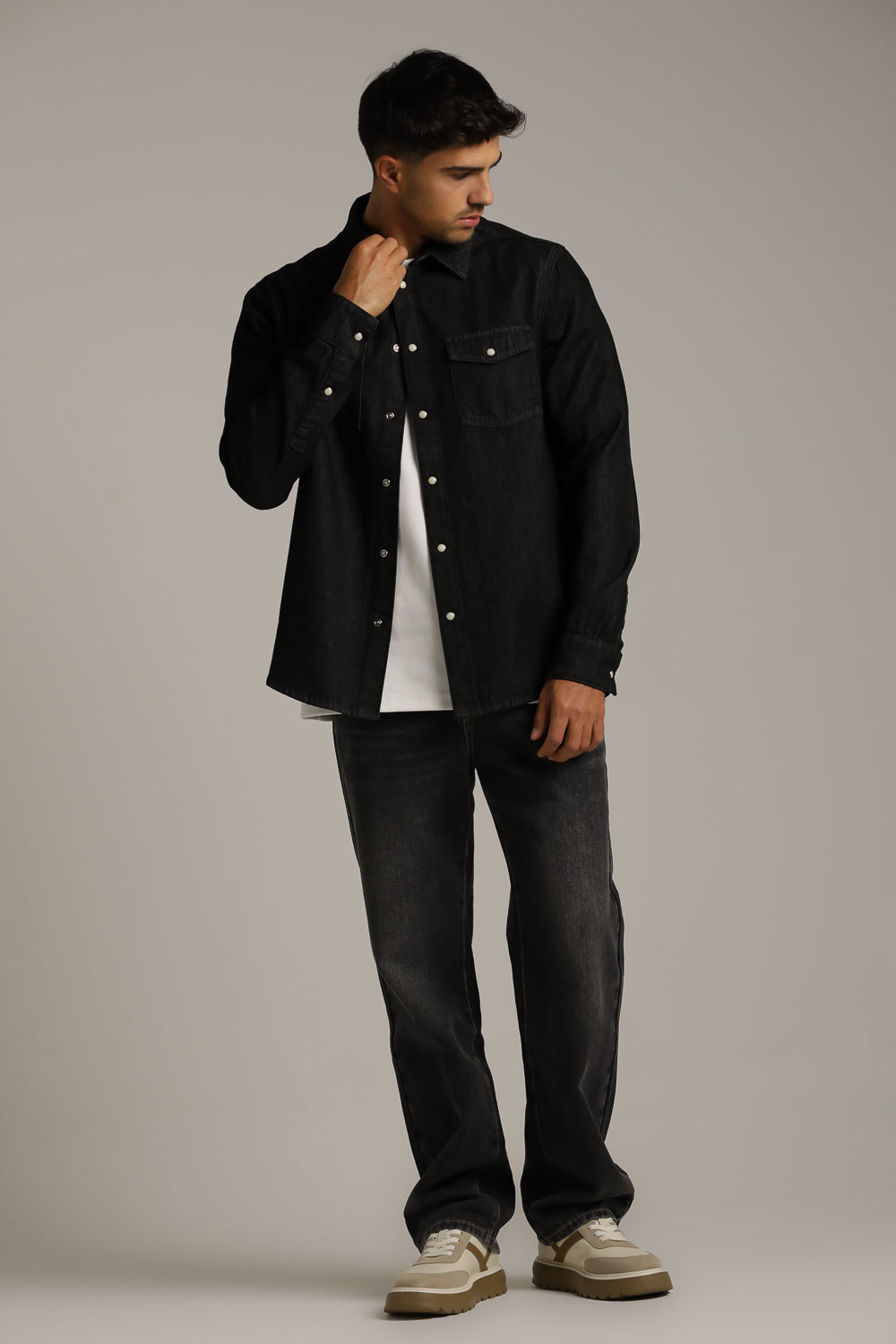 חולצה מכופתרת בסגנון ג'ינס | קנת קול