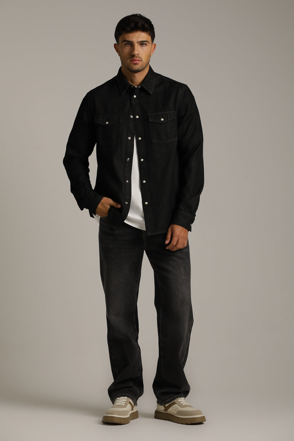 חולצה מכופתרת בסגנון ג'ינס | קנת קול