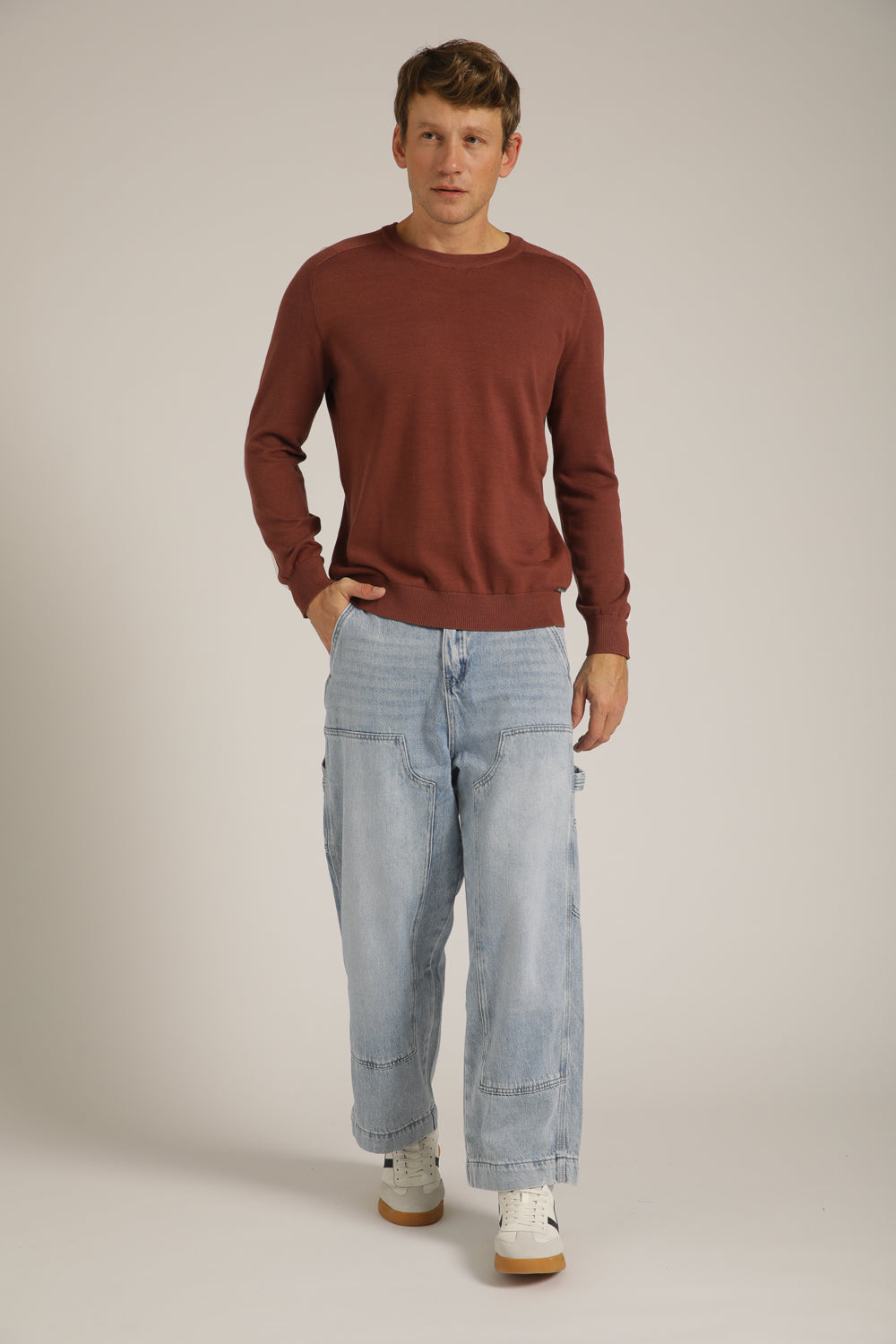 חולצת סריג בגזרת רגלן לגברים | קנת קול