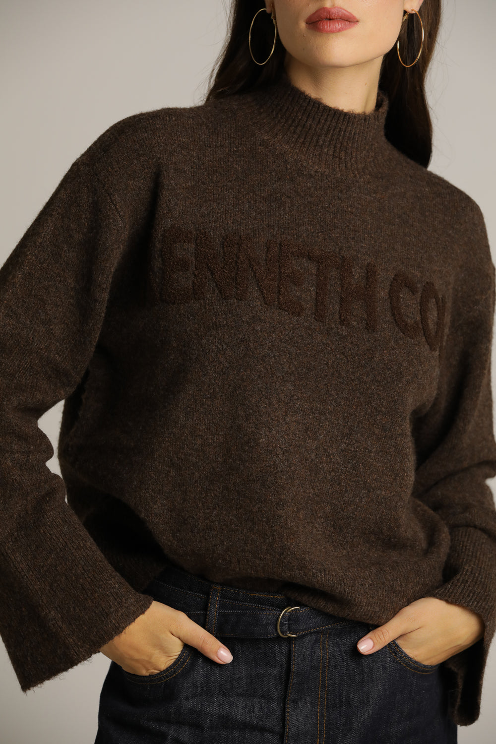 סריג עבה בסגנון גולף עם הטבעת לוגו | קנת קול