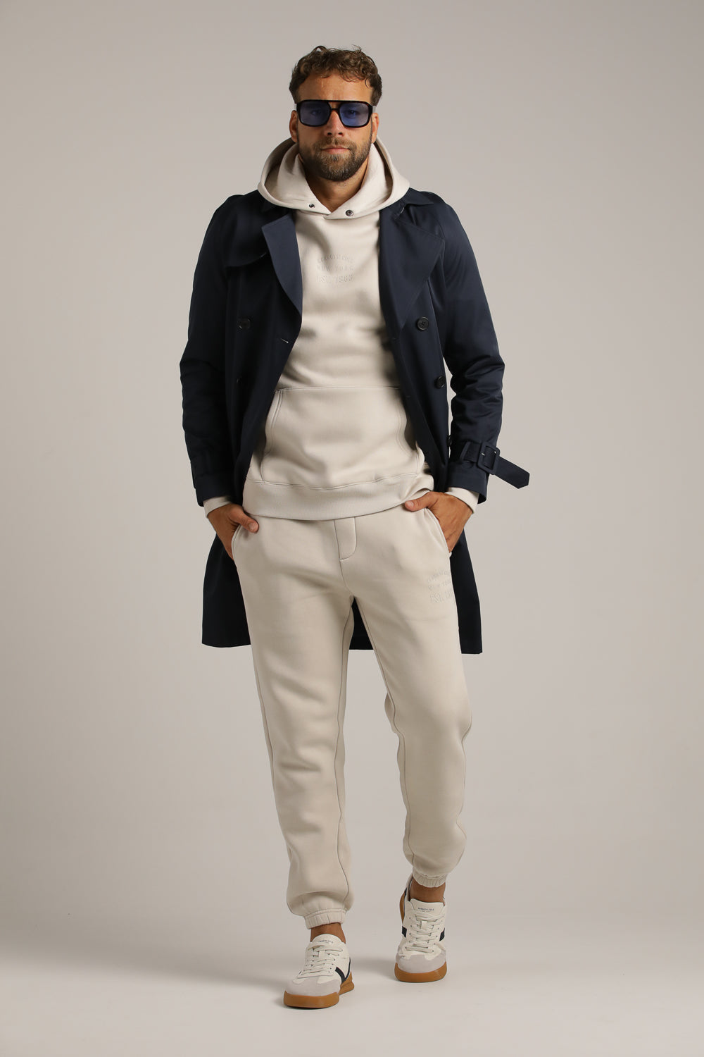 סווטשירט רגלן עם כובע קפוצ'ון | קנת קול