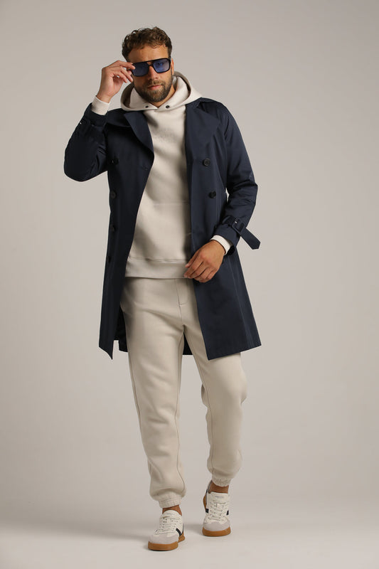 מכנסיים ארוכים עם הדפס לוגו לגברים | קנת קול