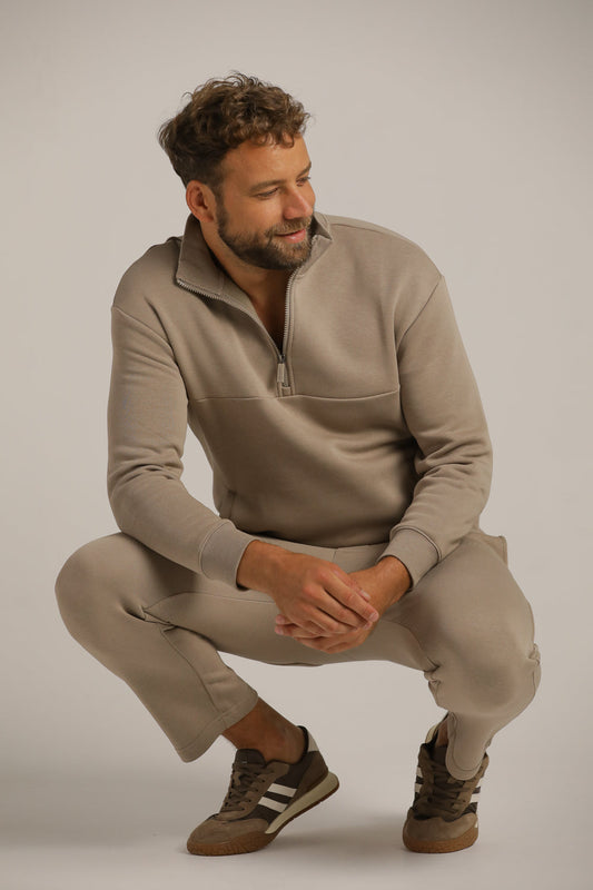 סווטשירט חצי רוכסן עם כיסים | קנת קול