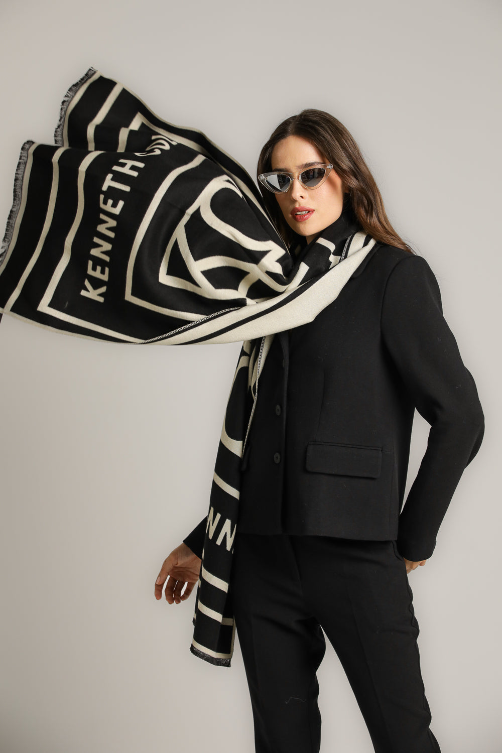 צעיף דו-צדדי ממותג לנשים | קנת קול 