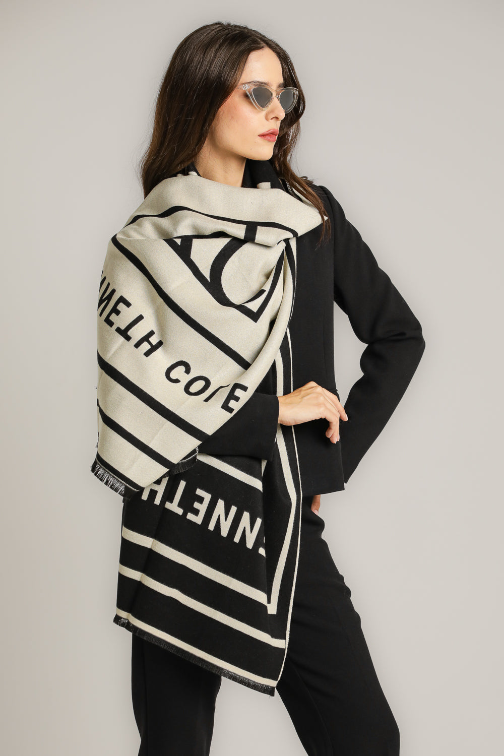 צעיף דו-צדדי ממותג לנשים | קנת קול 