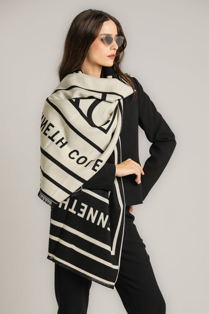 צעיף דו-צדדי ממותג לנשים | קנת קול 