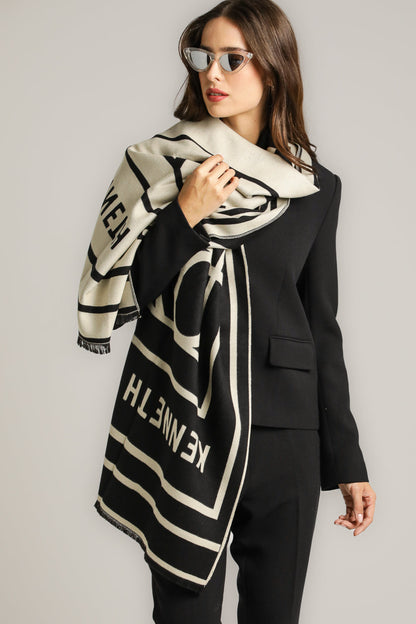 צעיף דו-צדדי ממותג לנשים | קנת קול 