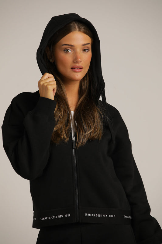 ג'קט עם סיומת גומי ממותגת | קנת קול