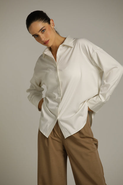 חולצה מכופתרת אוברסייז | קנת קול