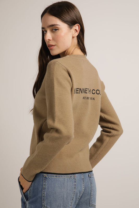 חולצת סריג עם לוגו המותג בגב | קנת קול