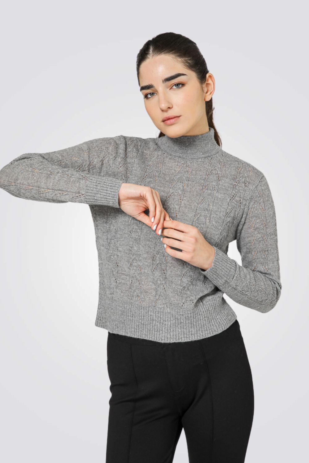 סריג גולף בטקסטורת צמות | קנת קול