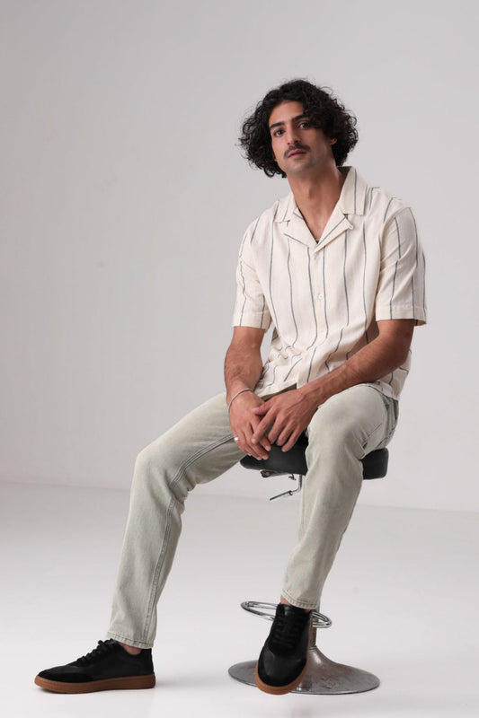 חולצה מכופתרת פסים