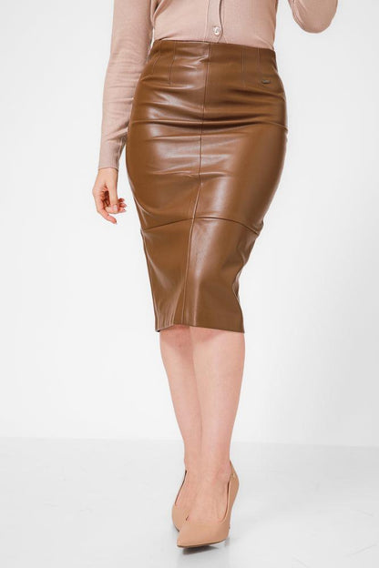KENNETH COLE - חצאית עיפרון בצבע חום - MASHBIR//365