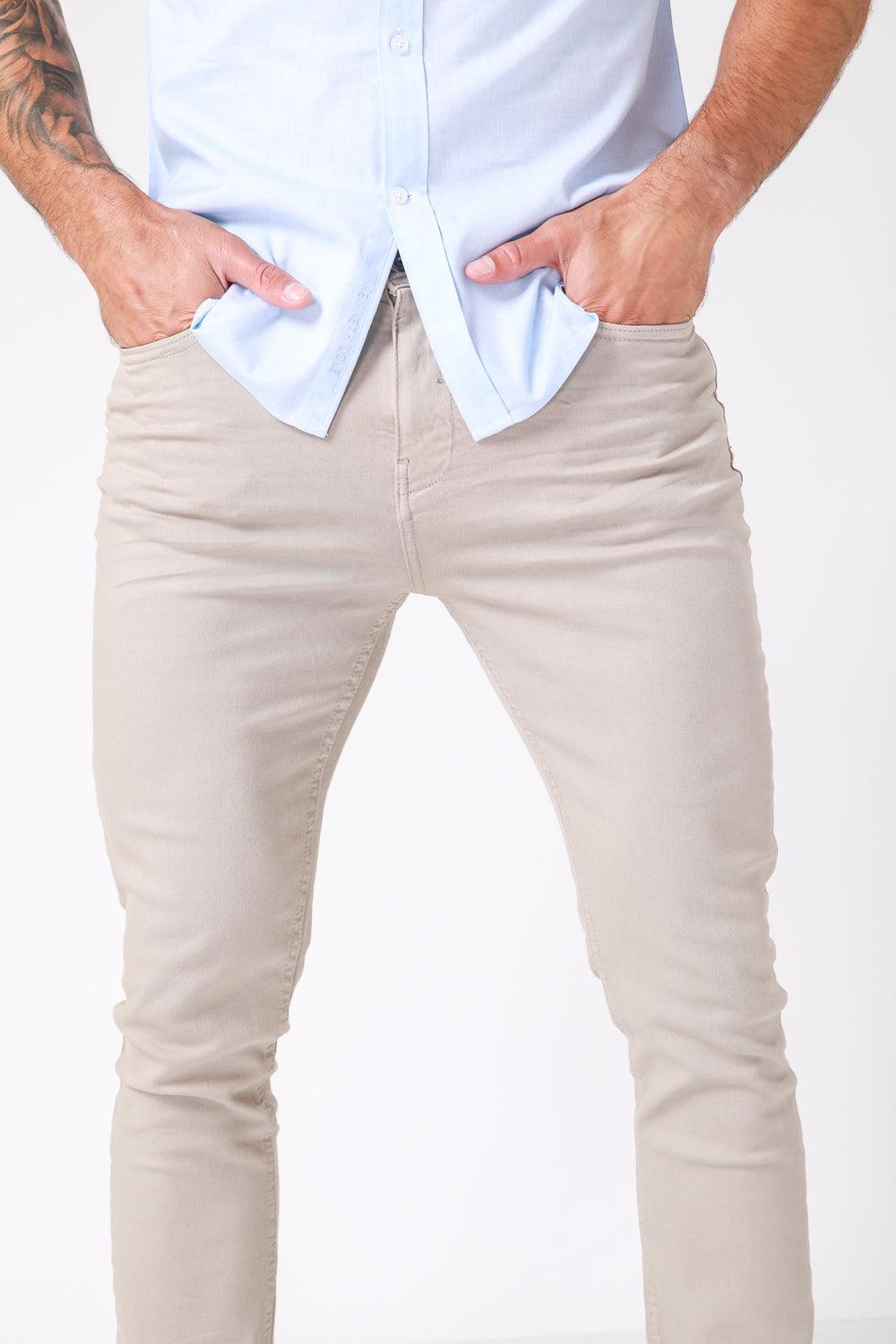 KENNETH COLE - ג'ינס סטרץ' צבע חאקי - MASHBIR//365