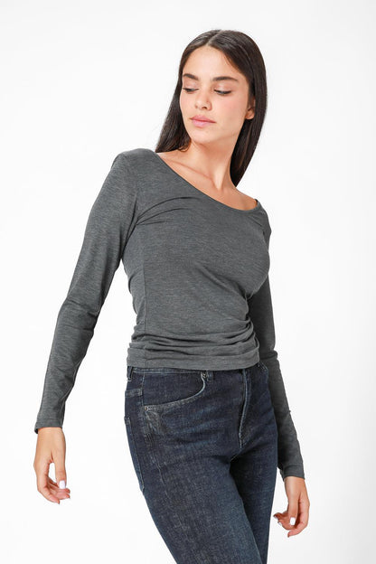 KENNETH COLE - טישירט ג'רסי בצבע אפור - MASHBIR//365