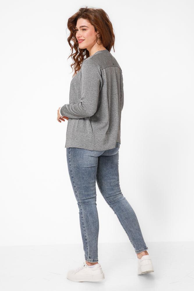 KENNETH COLE - קרדיגן בייסיק בצבע אפור - MASHBIR//365